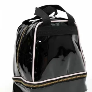 bolso melusina charol negro y rosa